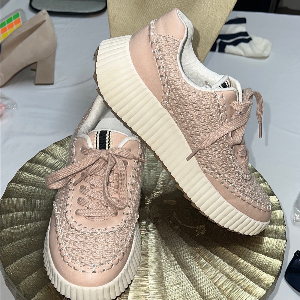 ShuShop Light Pink Woven Sneakers